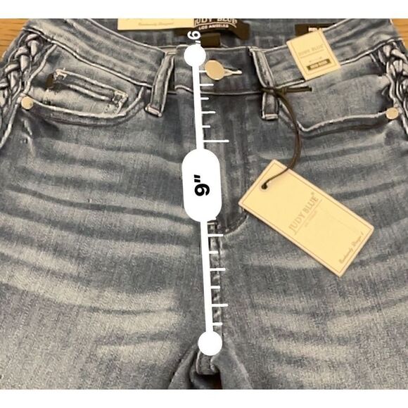 Judy Blue Relaxed Fit Mid-Rise Denim Jeans with braided leg detail - Picture 9 of 10